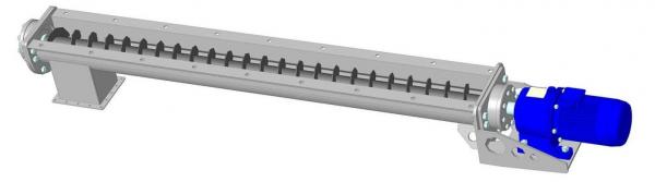 Шнеково-винтовой конвейер в желобе